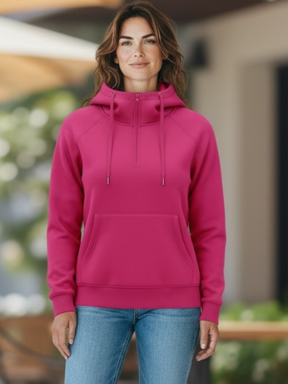 🆕1/4 Zip Pull Over Hoodie XXL Pink